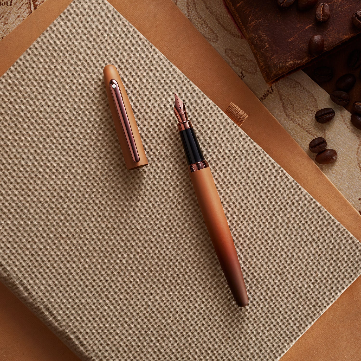 Sheaffer VFM Coffee Edition Matt Brown Fountain Pen with Regal Brown PVD Trims