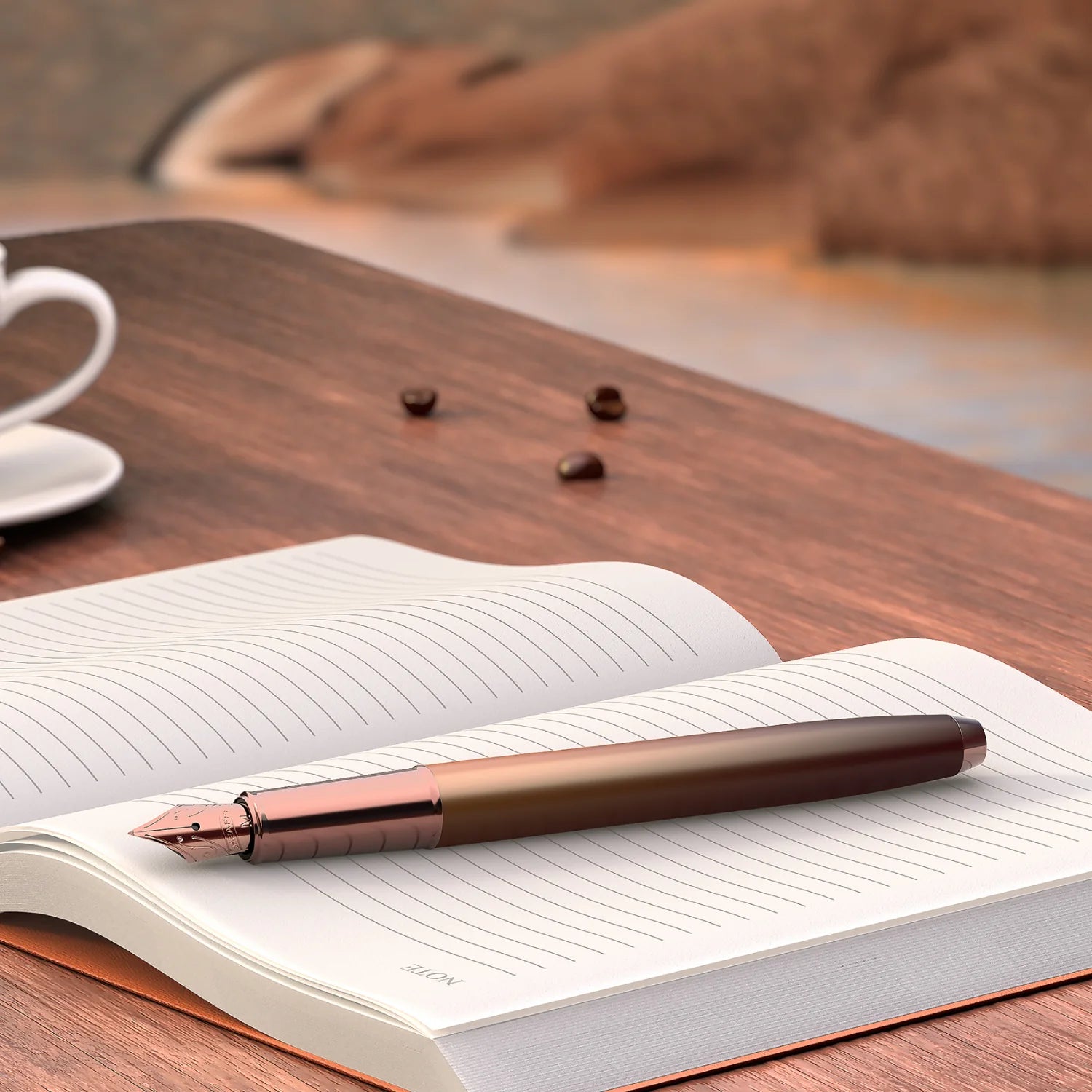 Sheaffer 100 Coffee Edition Matt Brown Fountain Pen with Regal Brown PVD Trims