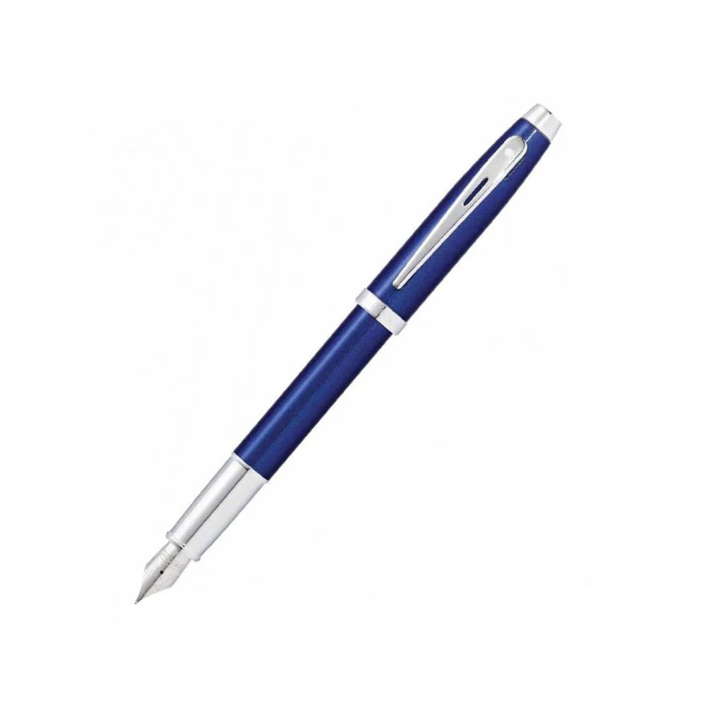 Sheaffer 100 Glossy Blue with Chrome Trim Fountain Pen