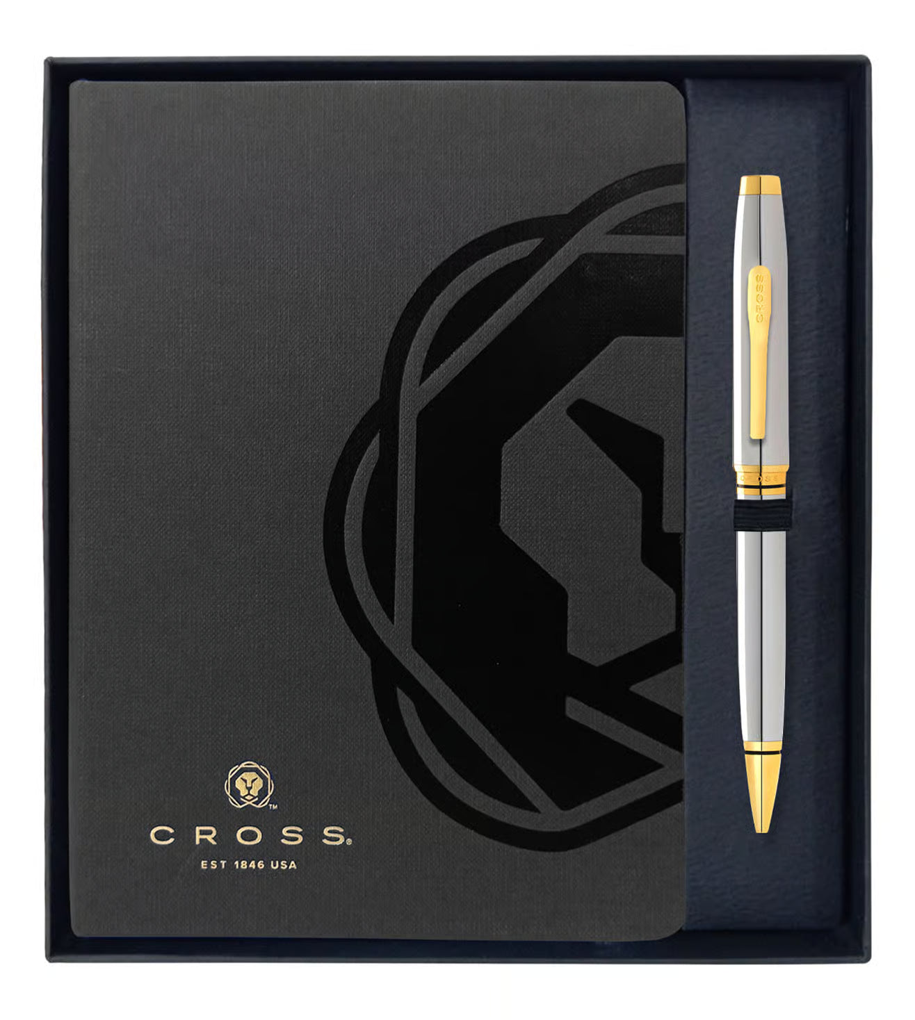 Cross Gift Set Chrome Coventry Medalist Ball Point Pen and Journal