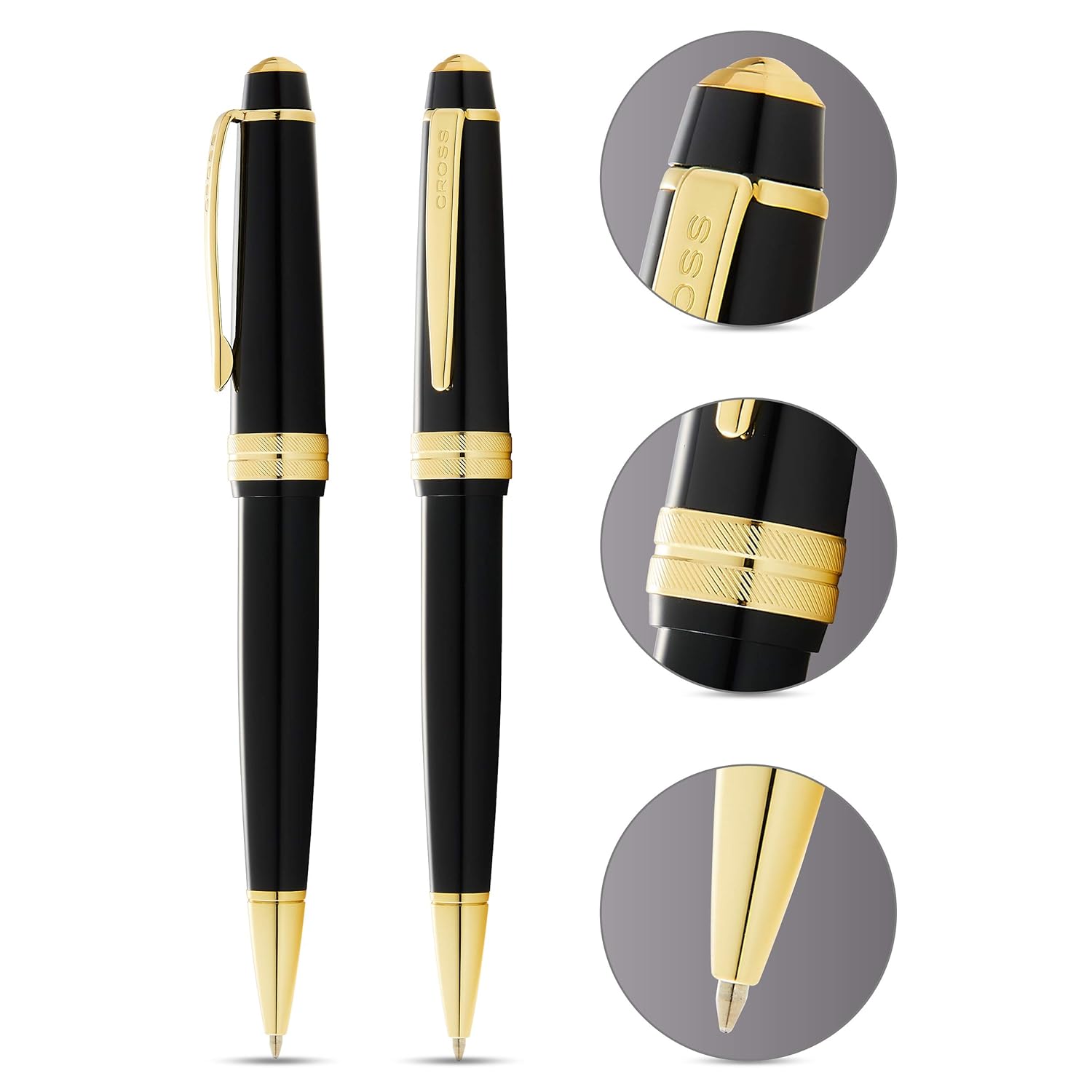 Cross Bailey Light Ballpoint Pen Black with Gold Trim