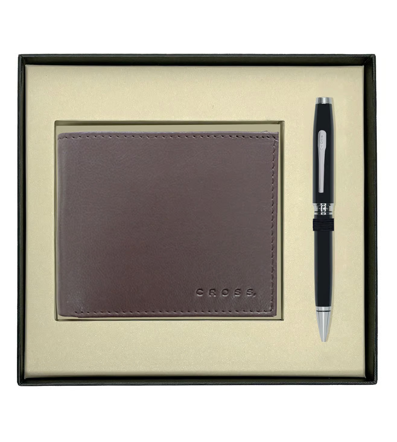 Cross Gift set Black Coventry Lacquer Ball Point Pen and Card Wallet