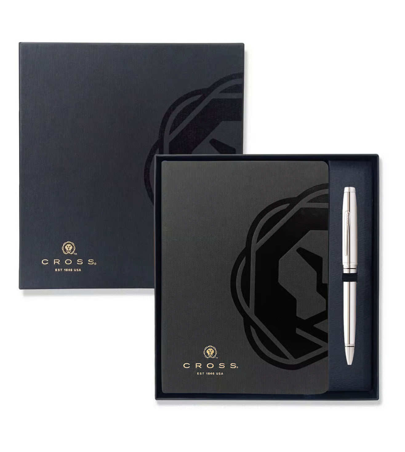 Cross Gift Set Chrome Coventry Ball Point Pen and Journal