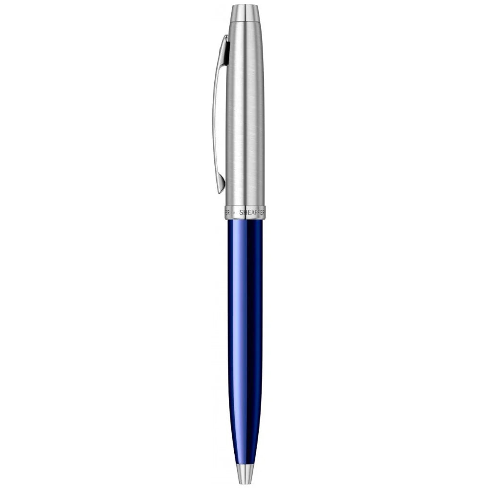 Sheaffer 100 Ballpoint Pen Blue and Brushed Chrome