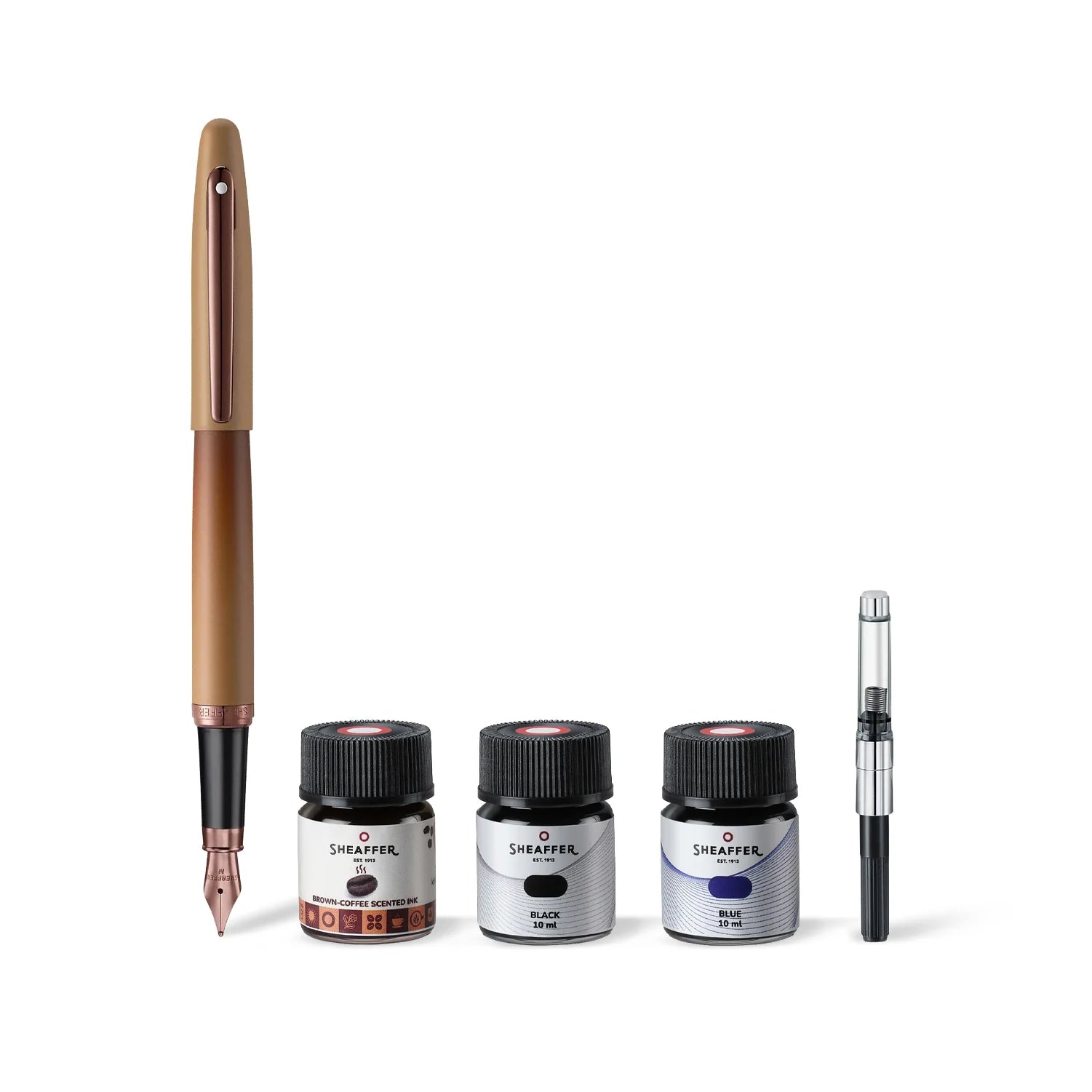 Sheaffer Gift Set VFM Coffee Edition Fountain Pen with 3 Ink Vials