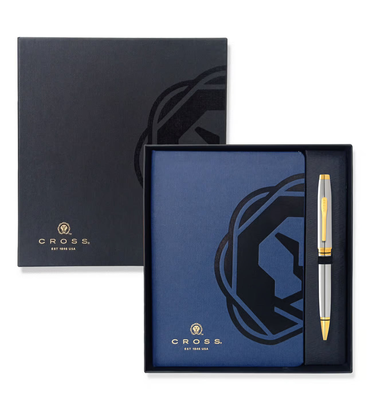 Cross Gift Set Chrome Coventry Medalist Ball Point Pen and Journal