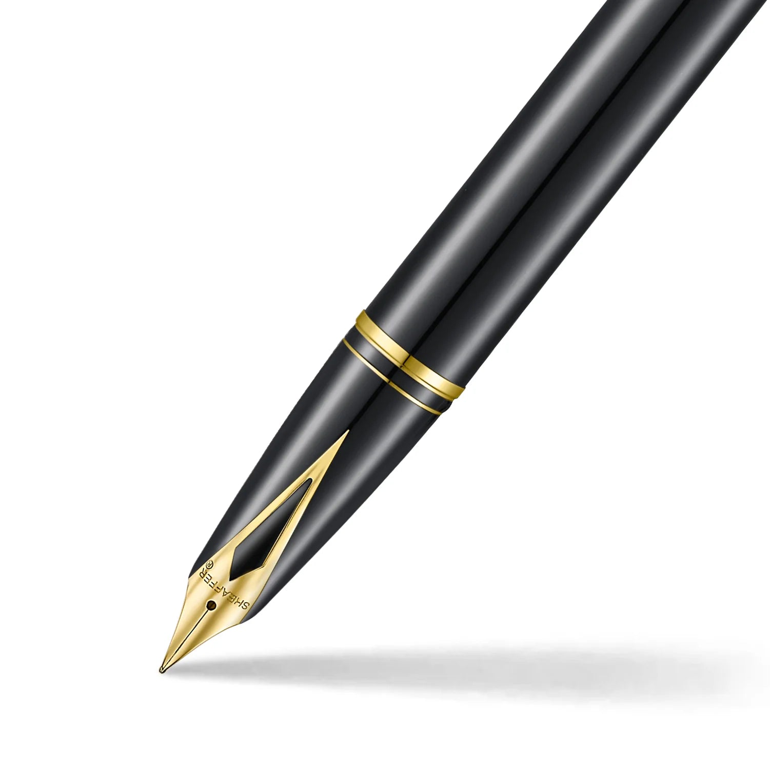 Sheaffer Legacy Glossy Black and Chrome Bi-color Fountain Pen with 14K PVD Gold-Plated, Stainless Steel Inlaid Nib and Trims