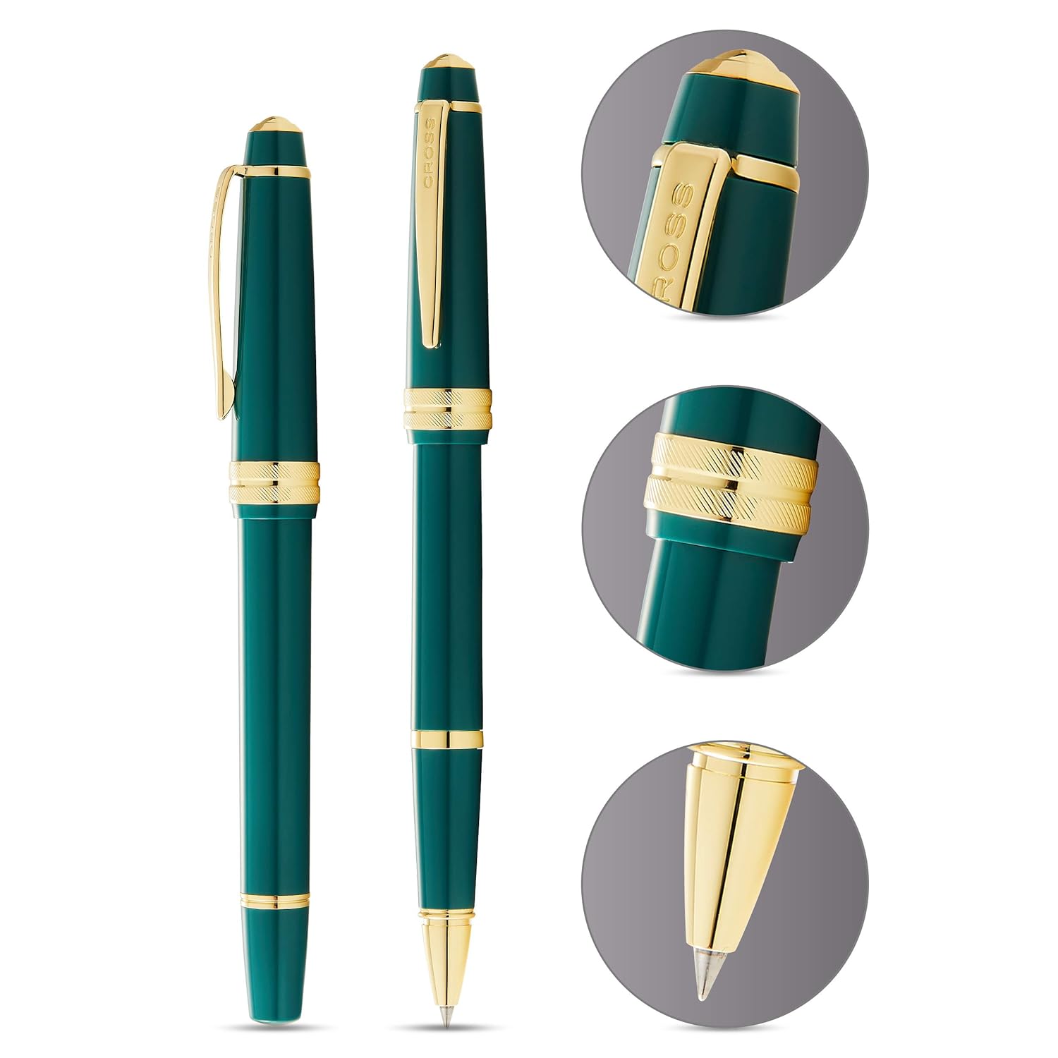 Cross Bailey Light Rollerball Pen Green with Gold Trim