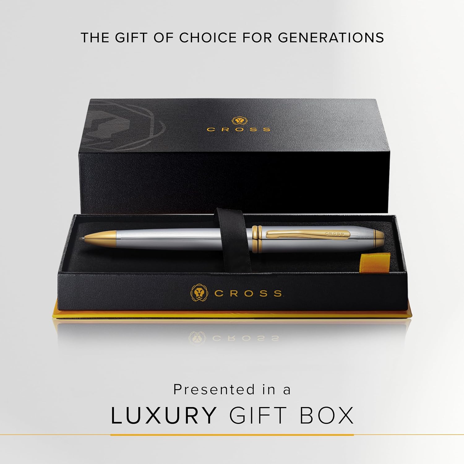 Cross Townsend Ballpoint Pen Medalist Chrome and Gold