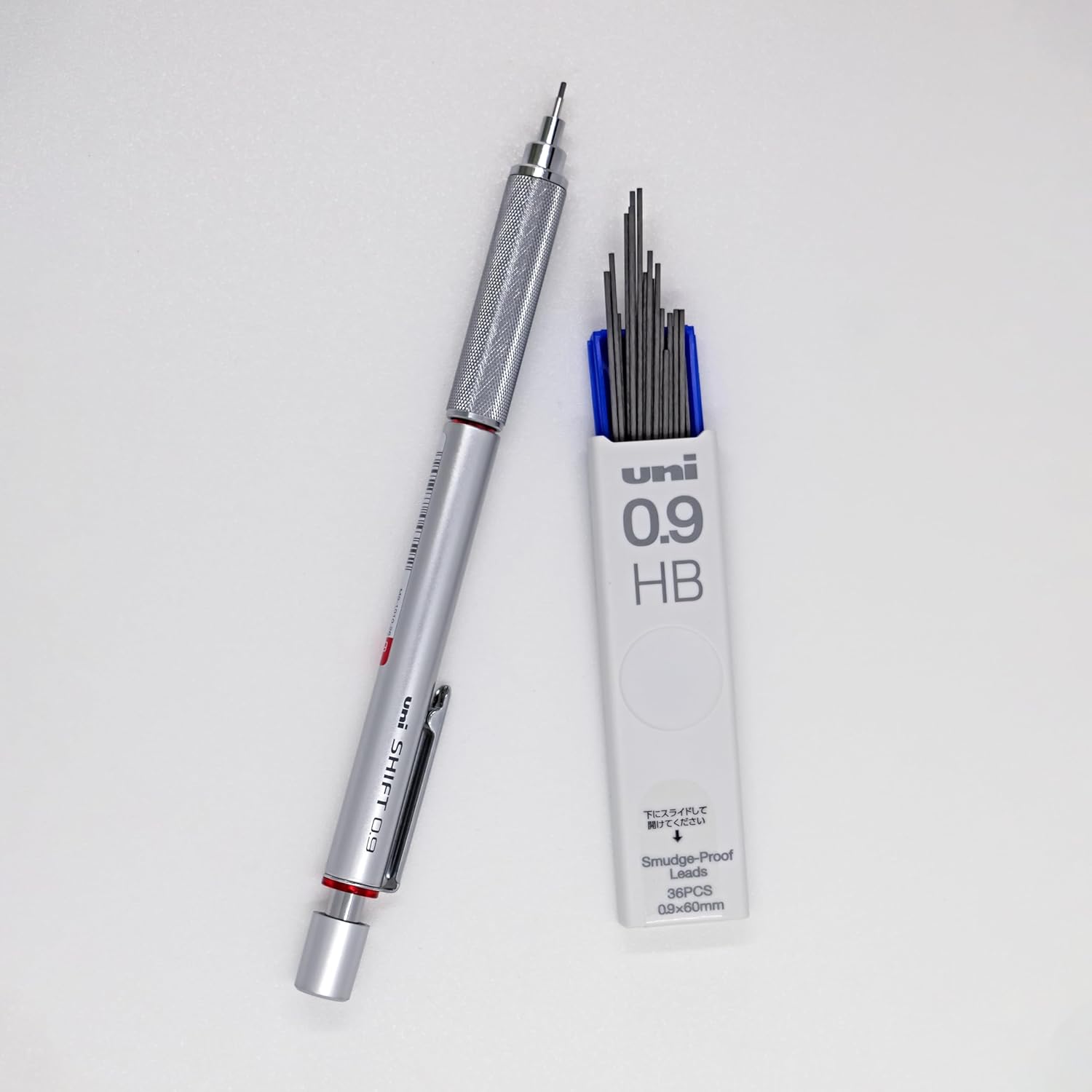 UNIBALL M9 Mechanical Pencil With 0.9 mm HB Lead Pencil Silver