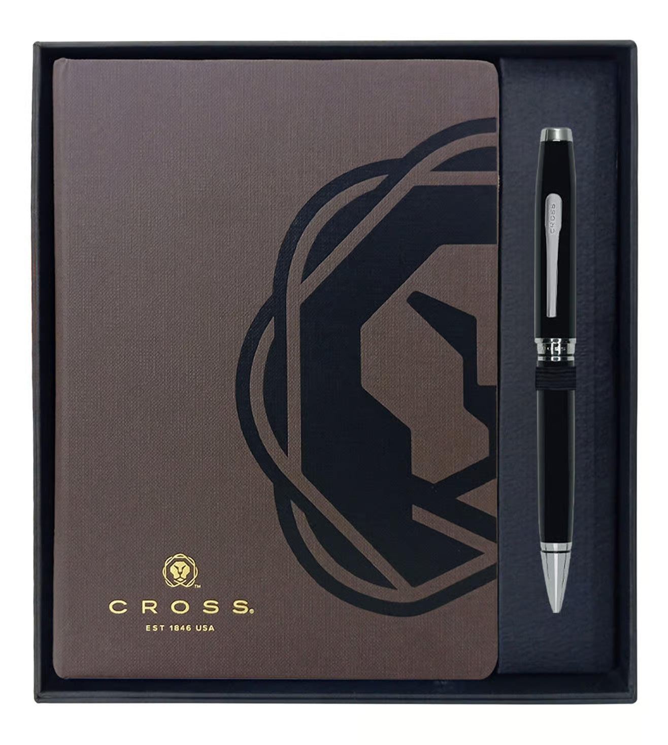 Cross Gift Set Black Coventry Lacquer Ball Point Pen and Journal