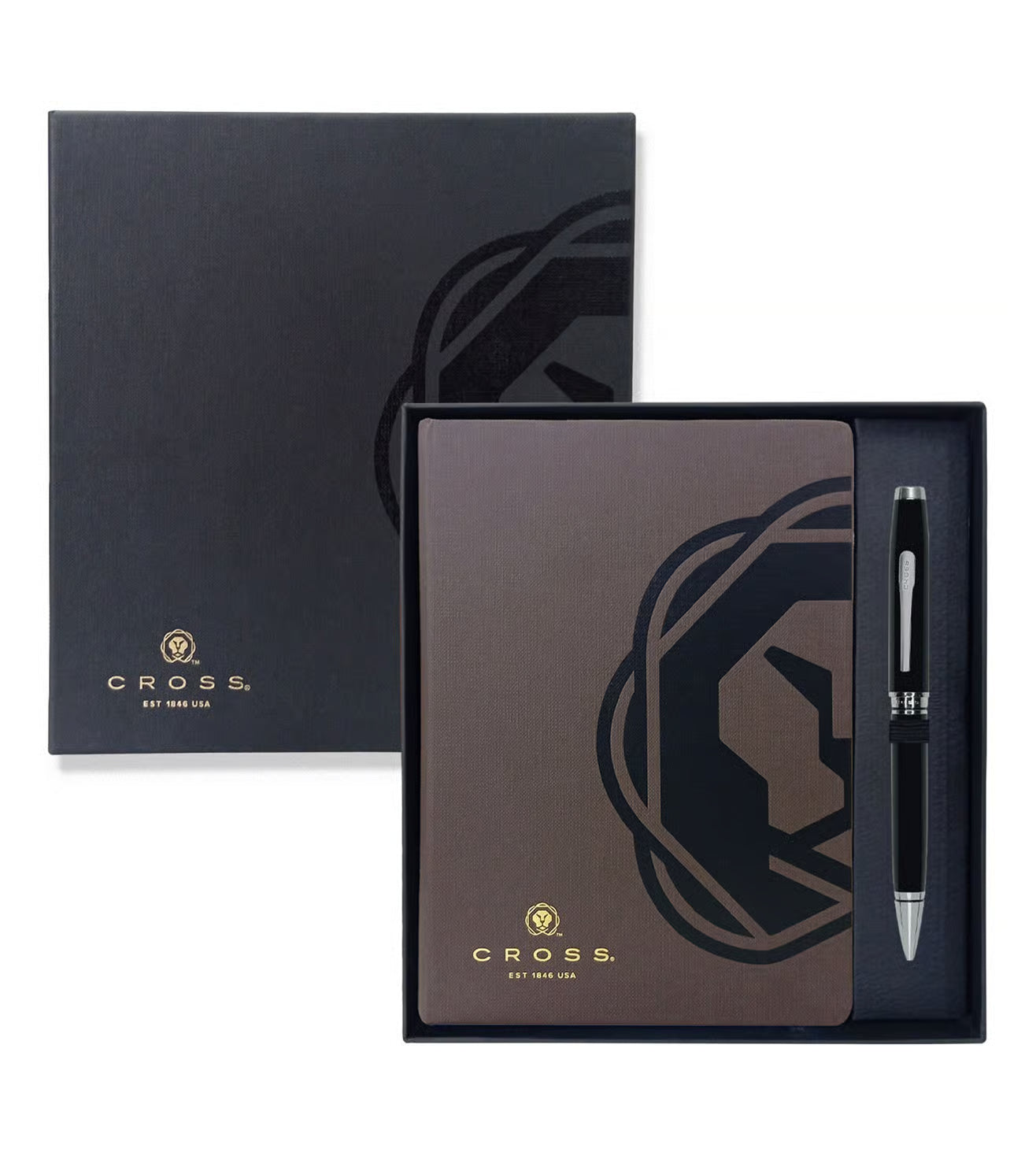 Cross Gift Set Black Coventry Lacquer Ball Point Pen and Journal
