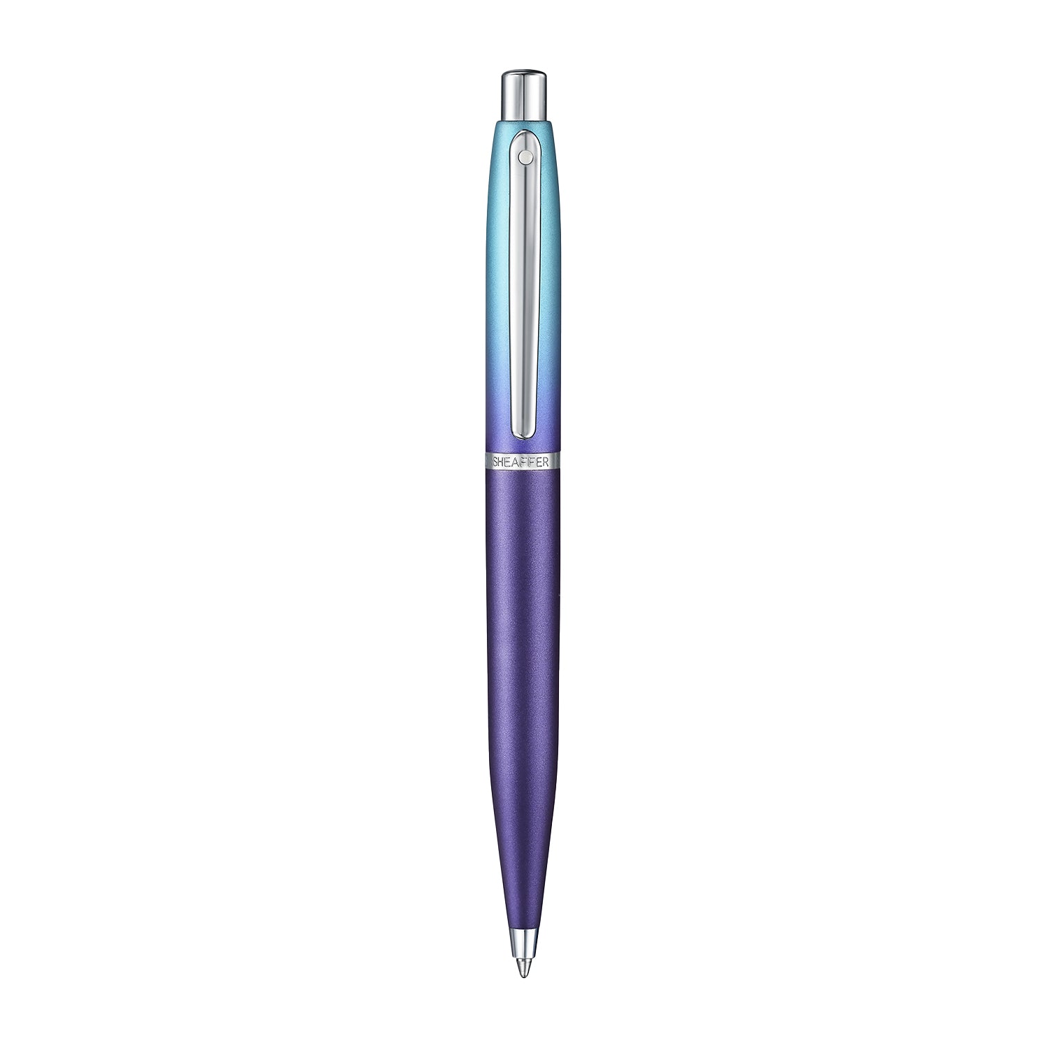 Sheaffer Expressions Gift Set VFM Blue and Purple Pearlised Gradient Ballpoint Pen with Genuine Leather Card Case