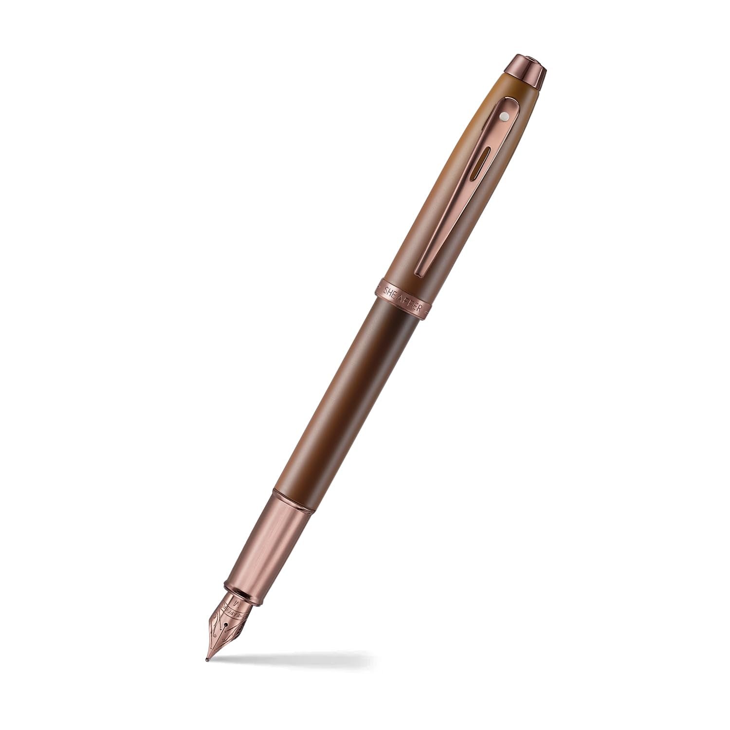 Sheaffe Gift Set 100 Coffee Edition Fountain Pen (Medium) with Regal Brown PVD Trims and Coffee Scented Skrip Ink (50 ml)