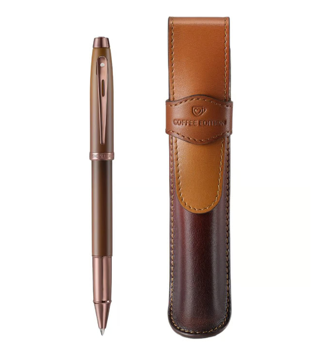 Sheaffer Gift Set Brown  Coffee Edition Phase 3 Roller Ball point Pen With Pen Pouch