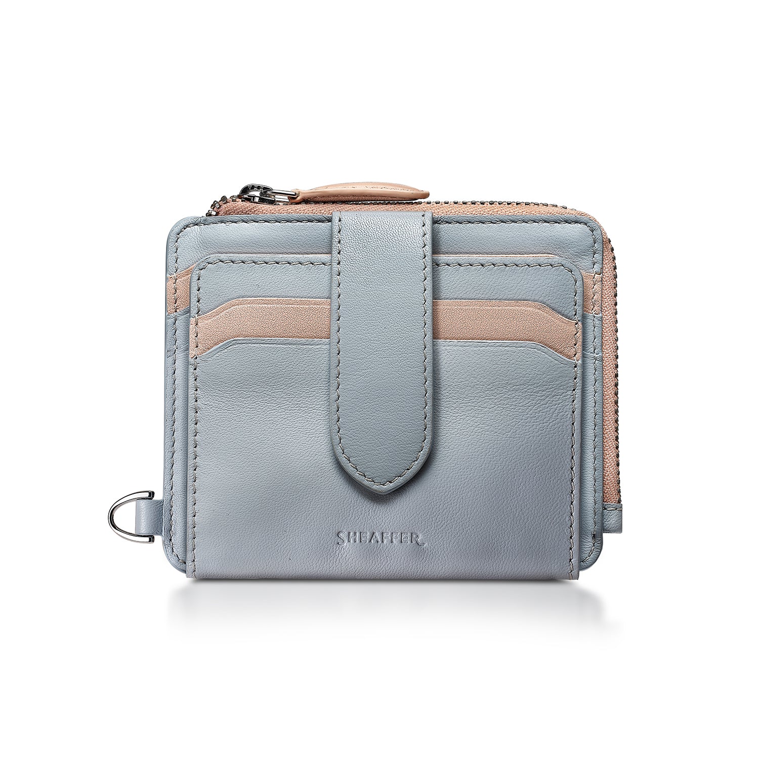 Sheaffer Expressions Gift Set 100 Blue and Pink Pearlised Gradient Ballpoint Pen with Chrome-plated Trims and Genuine Leather Wallet