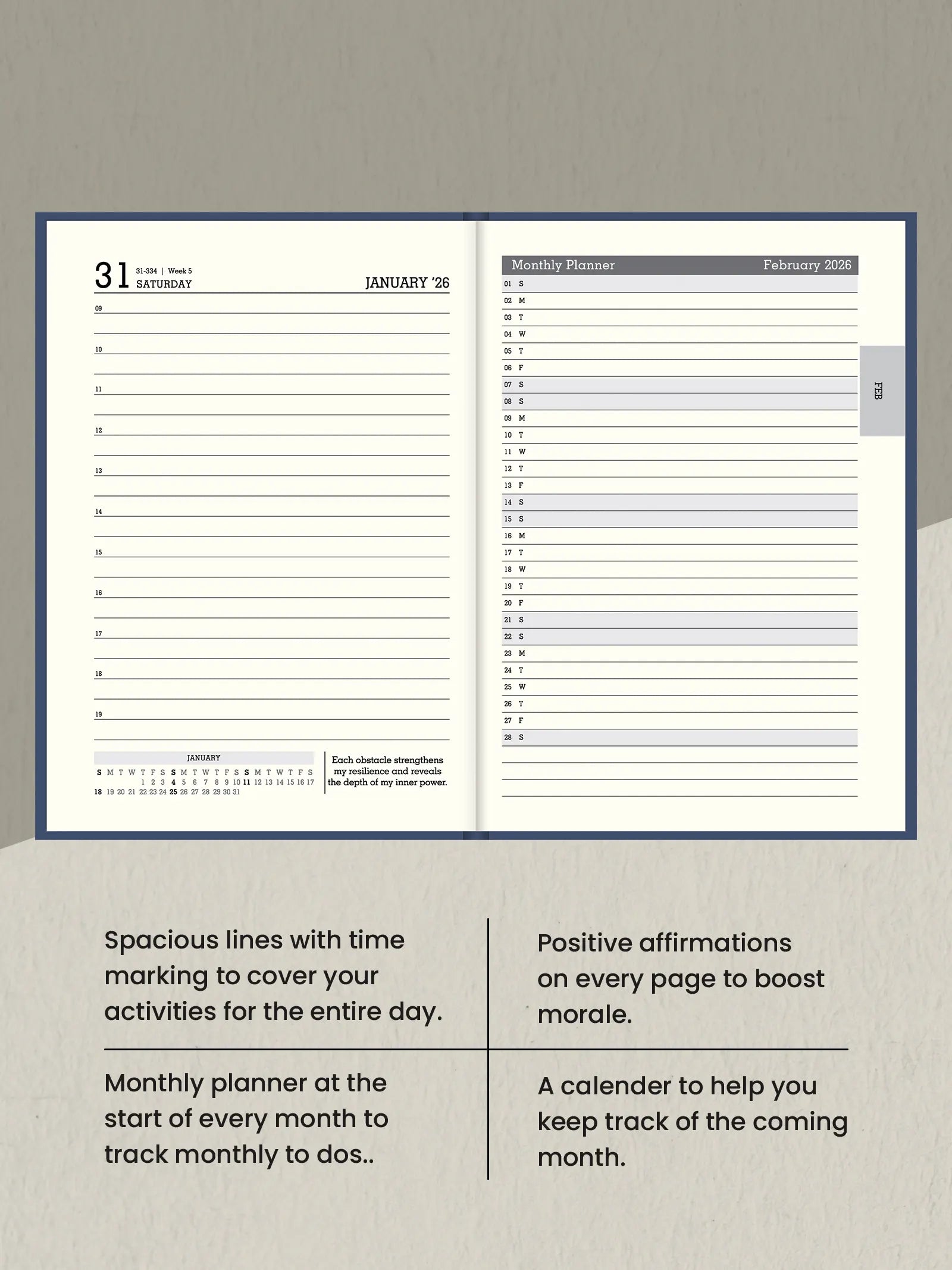 Scholar New Year Diary 2026 – Essential