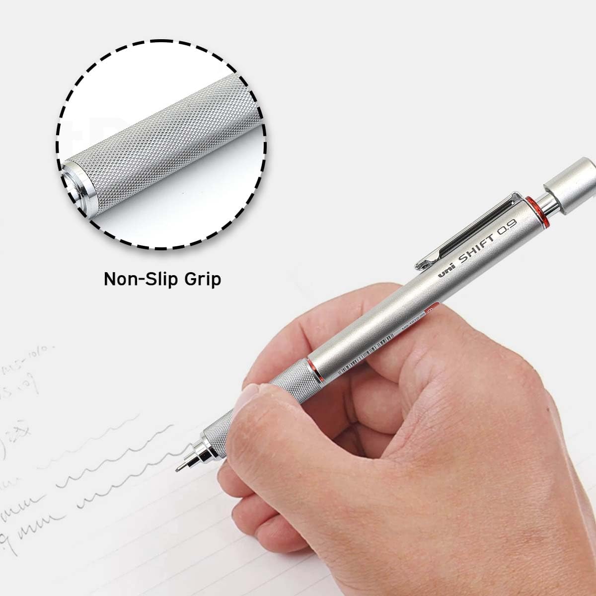 UNIBALL M9 Mechanical Pencil With 0.9 mm HB Lead Pencil Silver