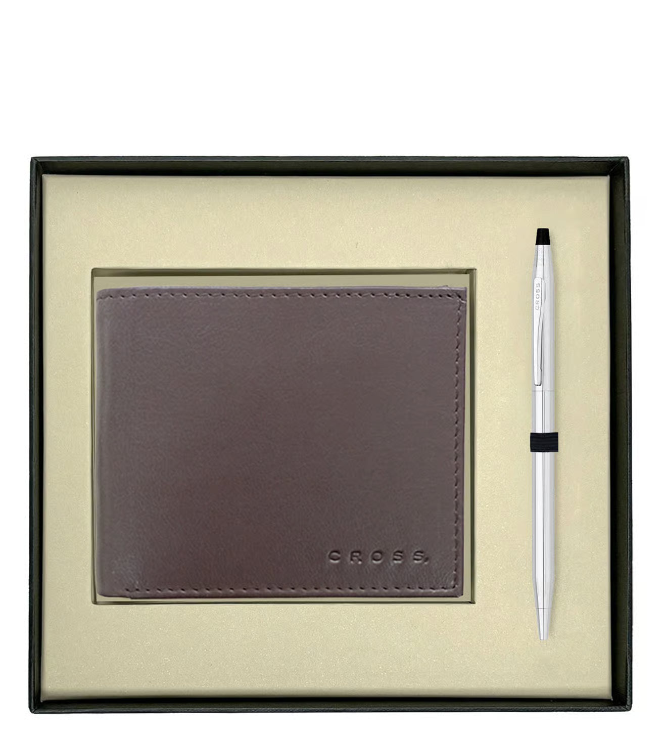 Cross Gift set Chrome Century Ball Point Pen and Card Wallet