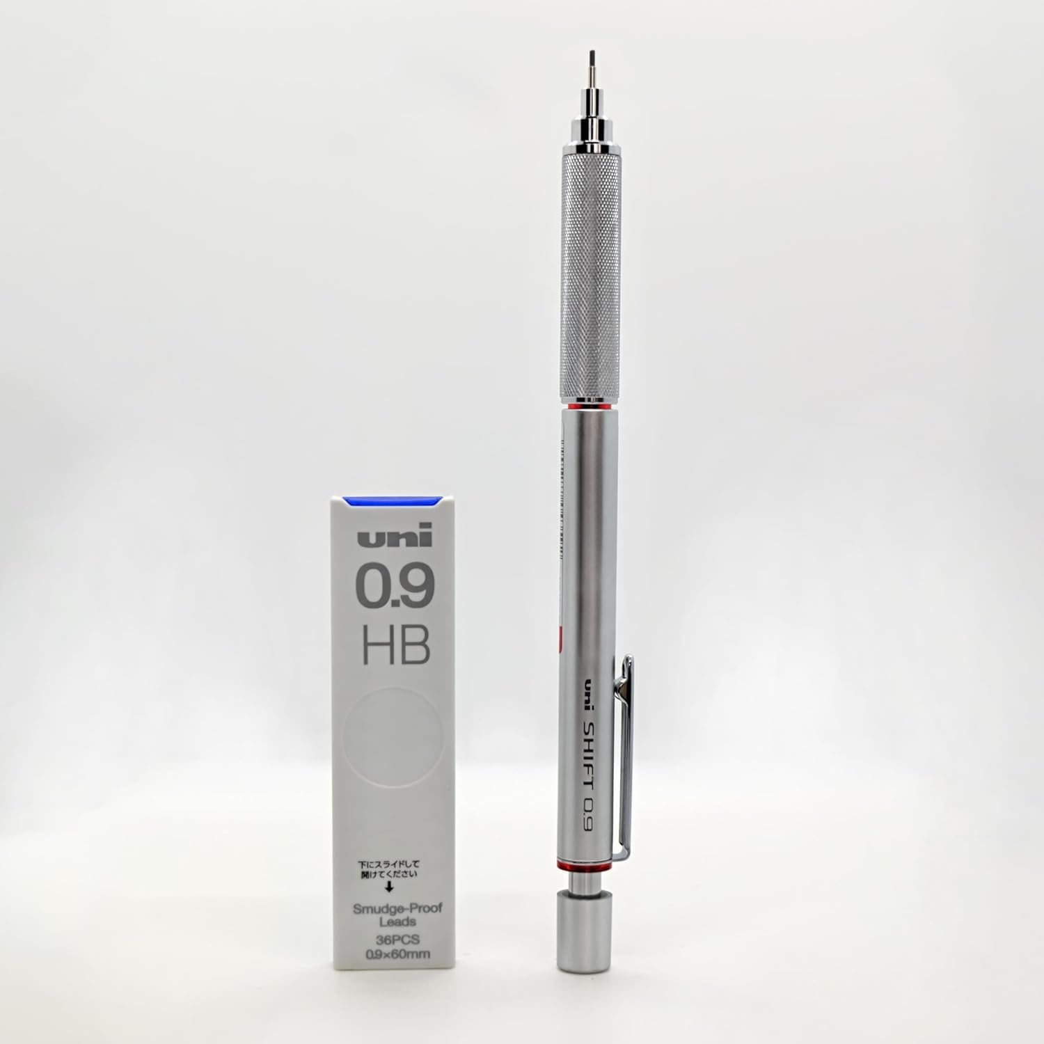 UNIBALL M9 Mechanical Pencil With 0.9 mm HB Lead Pencil Silver