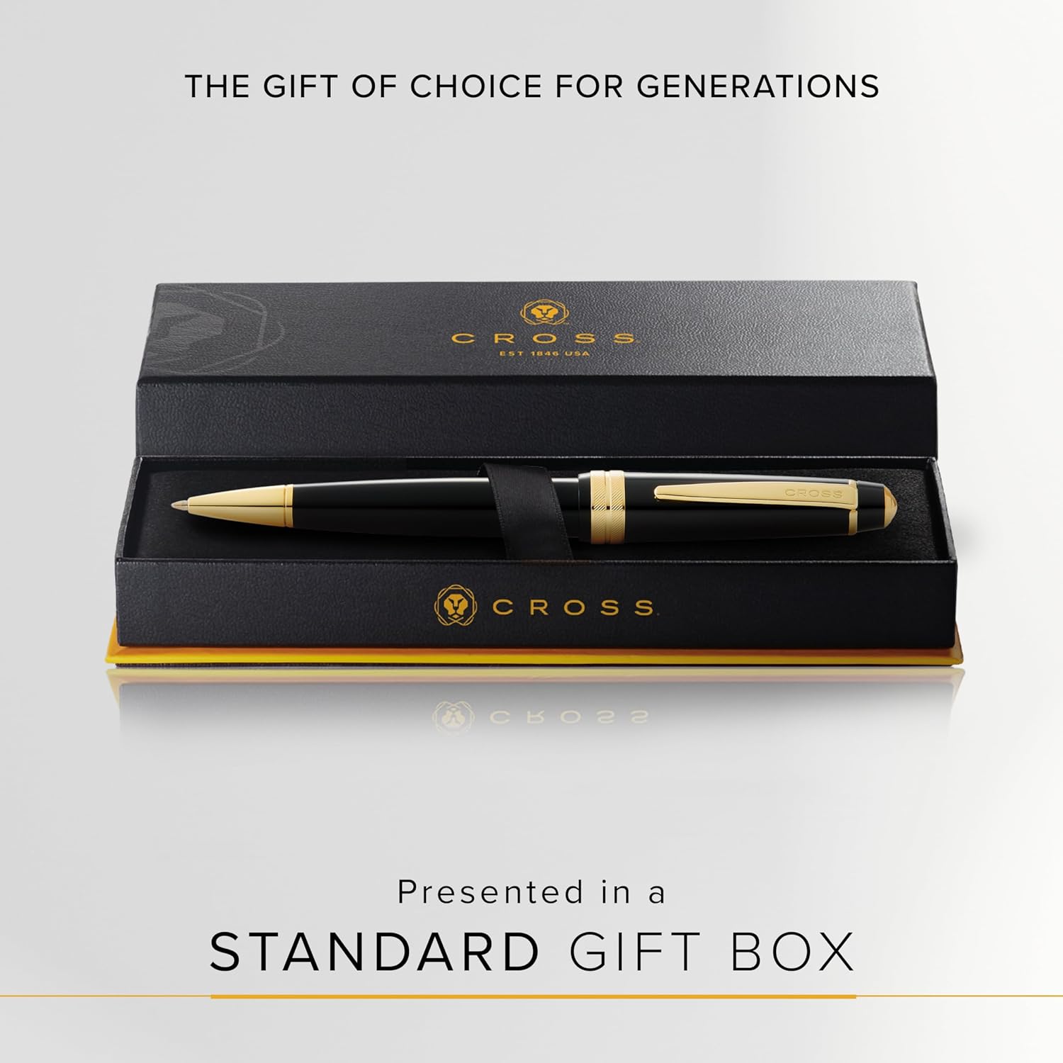 Bailey Matte Black Lacquer with 23KT Gold PVD Ballpoint Pen