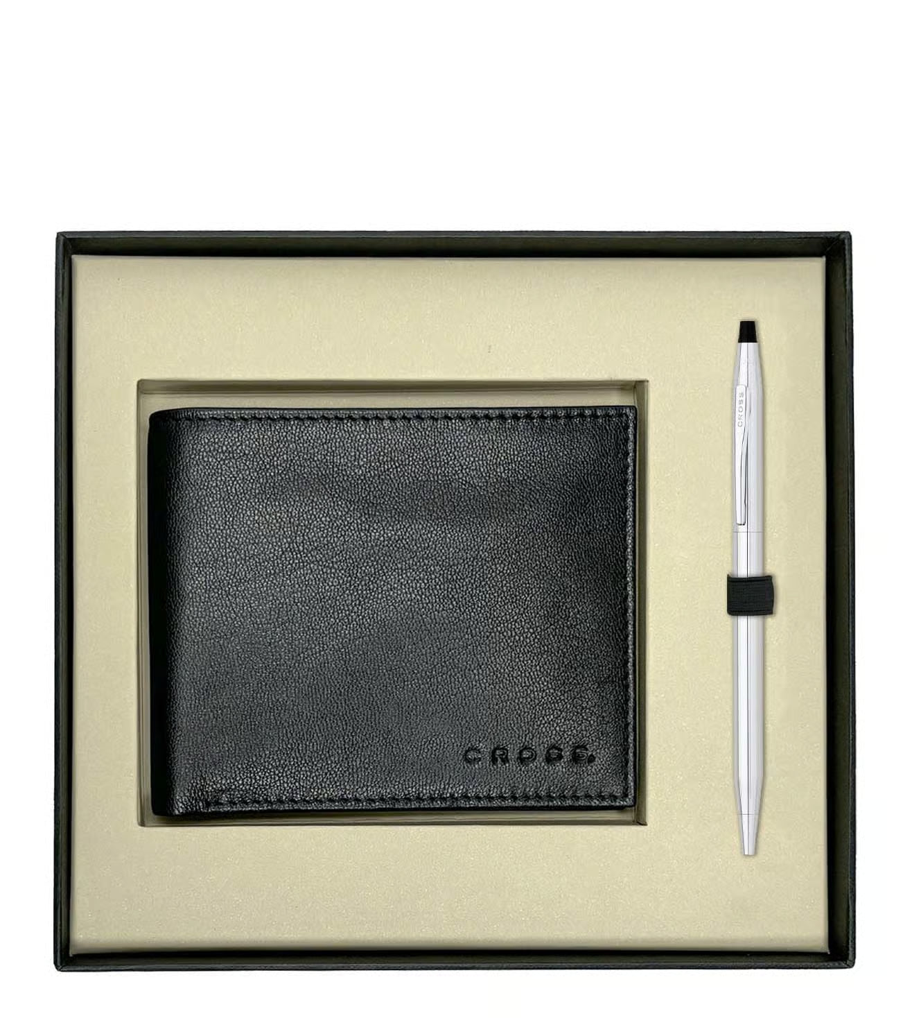 Cross Gift set Chrome Century Ball Point Pen and Card Wallet