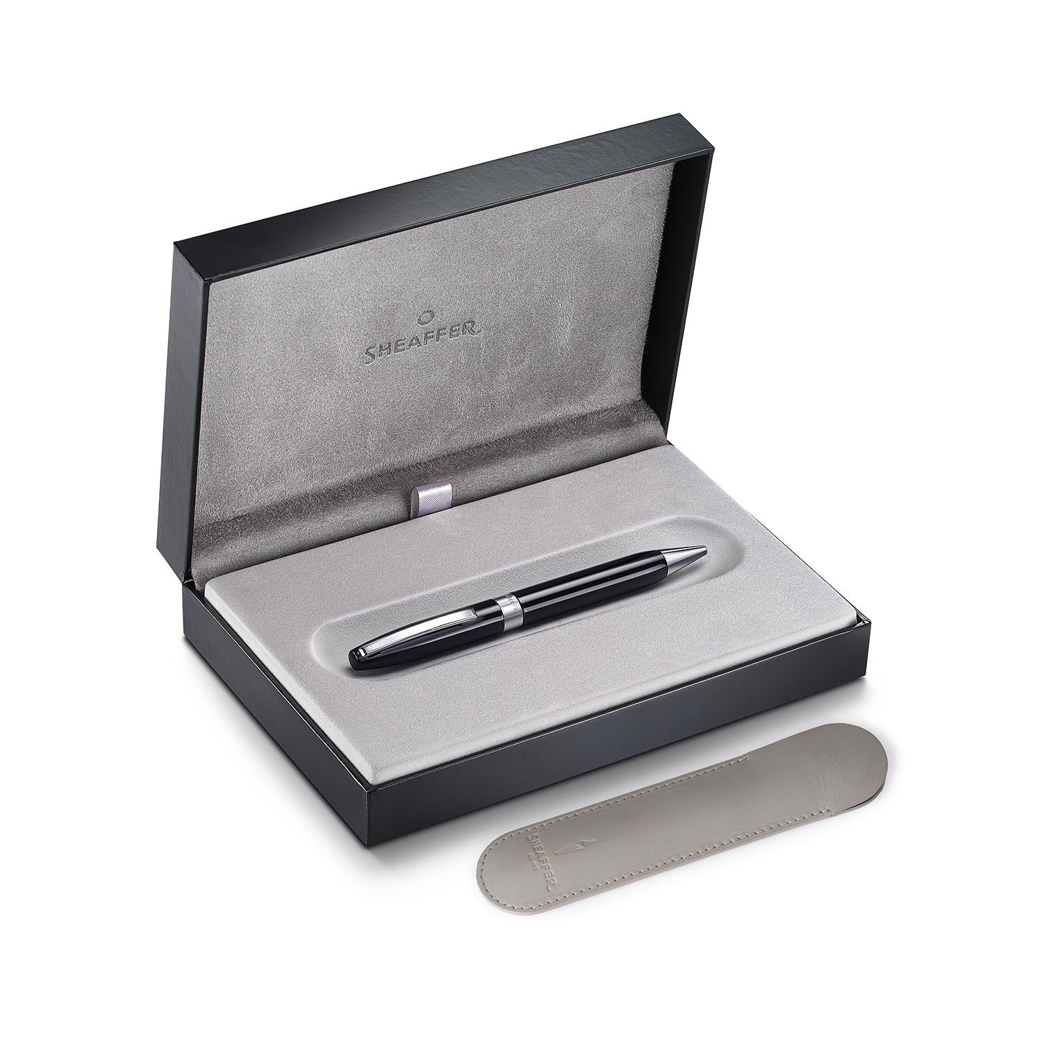 Sheaffer Legacy Glossy Black Ballpoint Pen with Chrome-Plated Trims