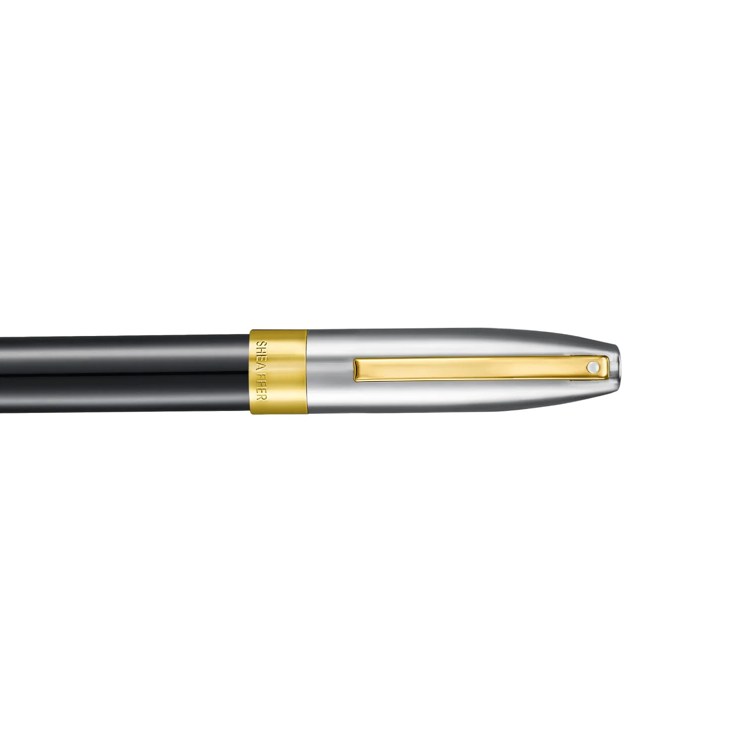 Sheaffer Legacy Glossy Black and Chrome Bi-color Fountain Pen with 14K PVD Gold-Plated, Stainless Steel Inlaid Nib and Trims