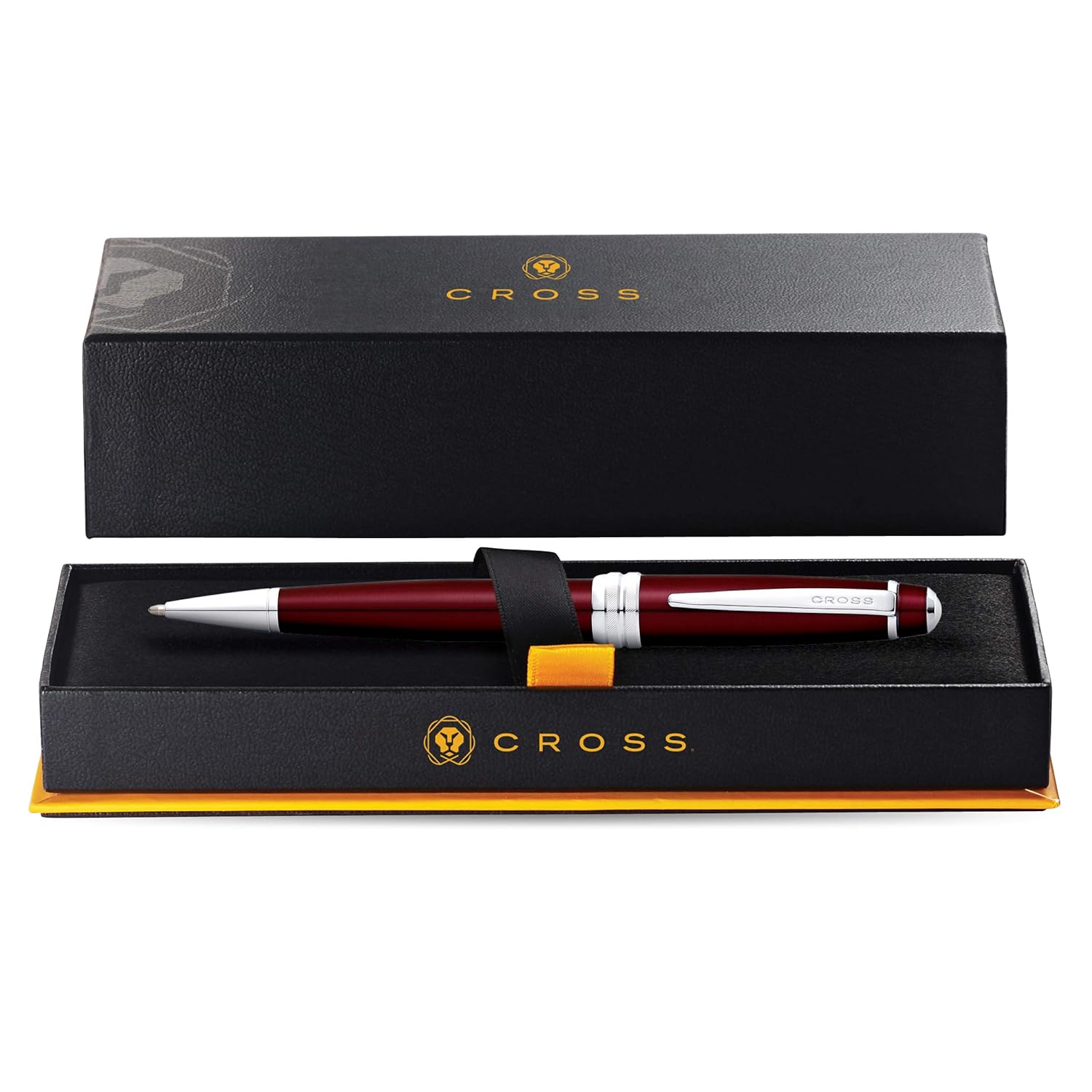 Cross Bailey Ballpoint Pen Red Lacquer with Chrome Trim