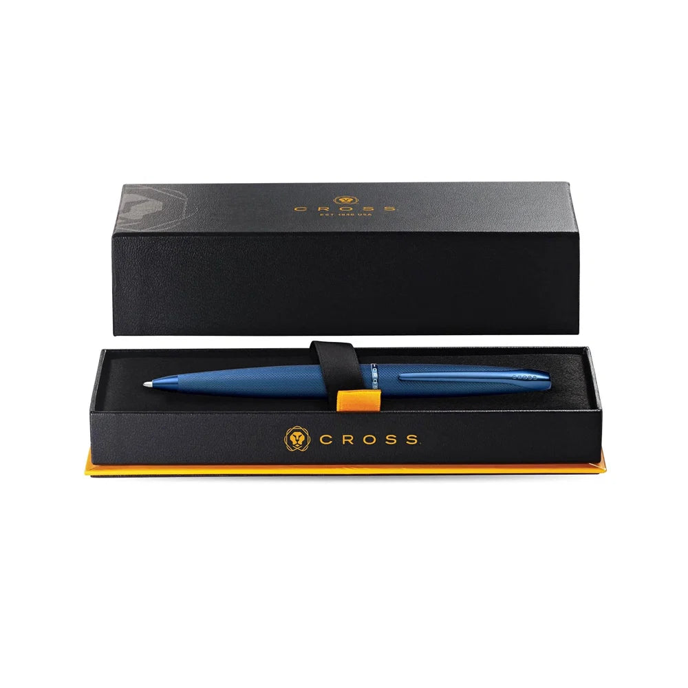 Cross ATX Sandblasted Dark Blue with PVD Polished Ballpoint Pen