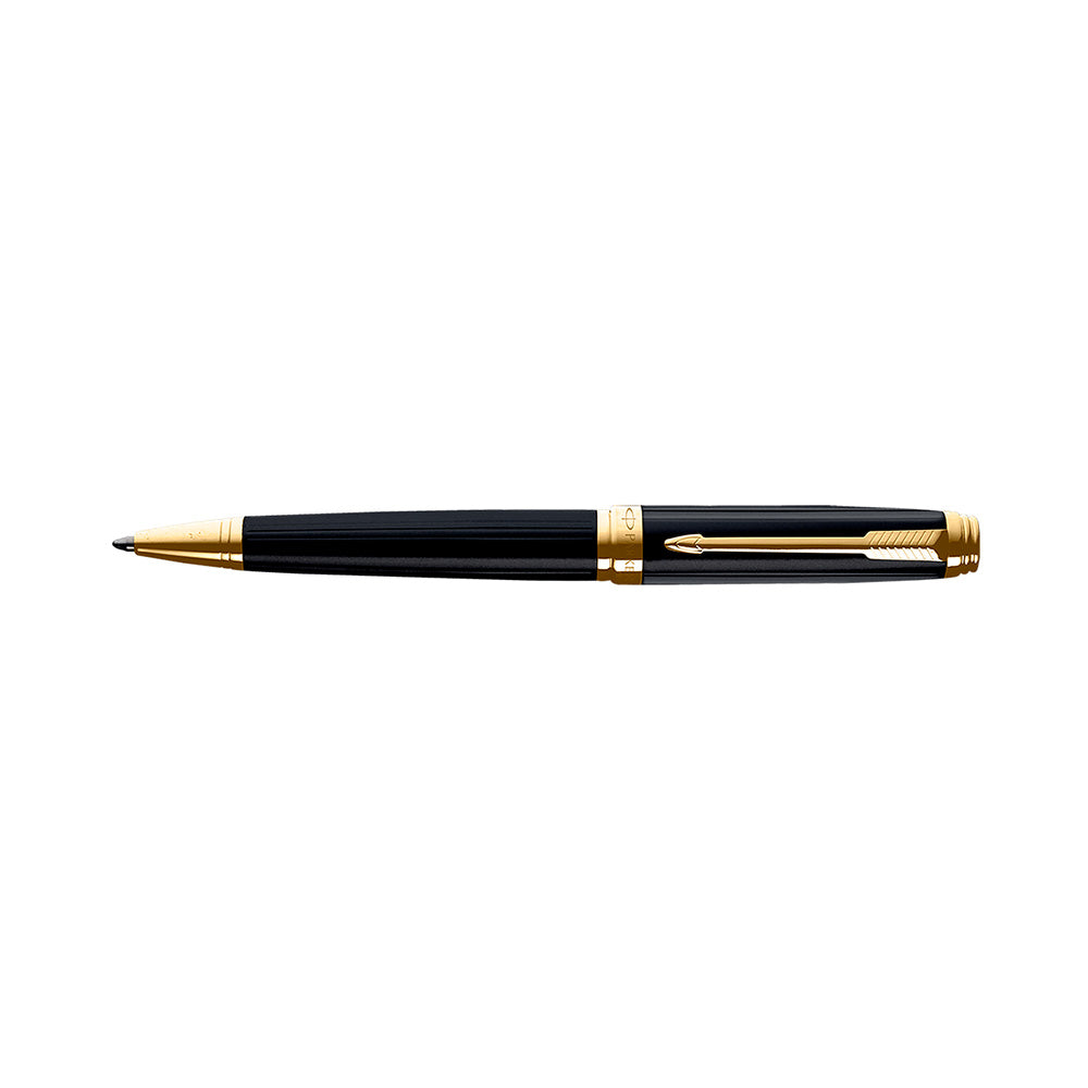 Parker Ambient Laque Black GT Ballpoint Pen with Parker Notebook Gift Set