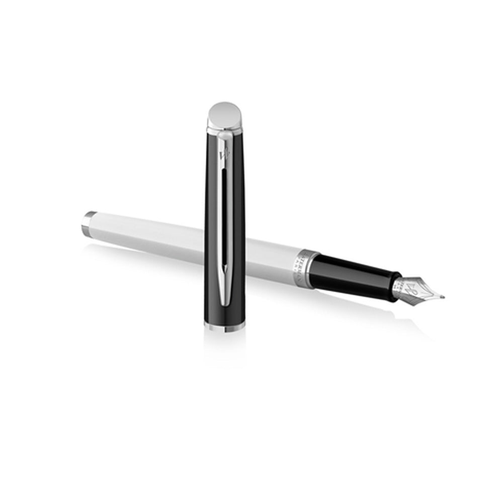 Waterman Hemisphere Fountain Pen Black & White with Chrome Trim