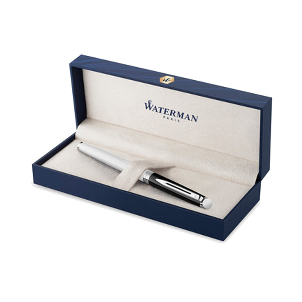 Waterman Hemisphere Fountain Pen Black & White with Chrome Trim