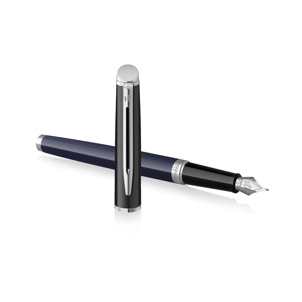 Waterman Hemisphere Fountain Pen Black & Blue with Chrome Trim