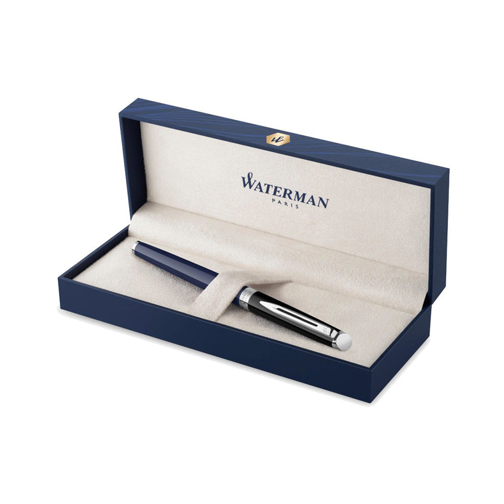 Waterman Hemisphere Fountain Pen Black & Blue with Chrome Trim
