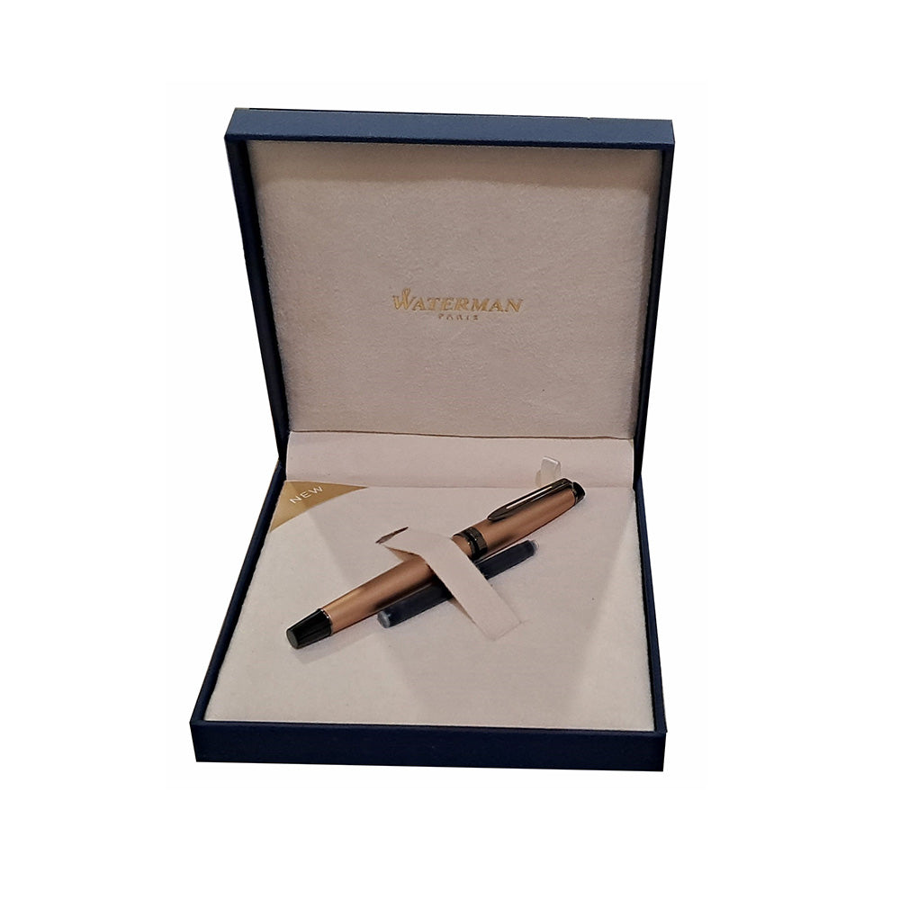 Waterman Expert Metallic Rose Gold Lacquer with Ruthenium Trim Fountain Pen