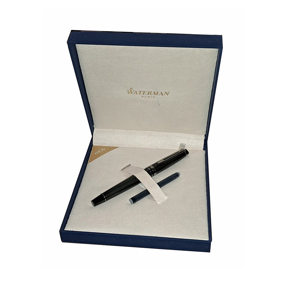 Waterman Expert Metallic Black with Ruthenium Trim Fountain Pen Nib