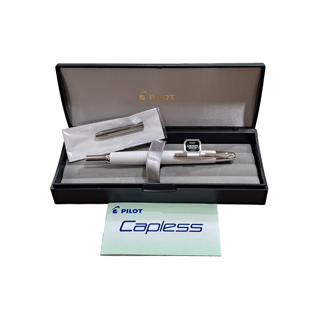 Pilot Capless Rhodium Trim Fountain Pen – 18Kt Rhodium Gold Nib