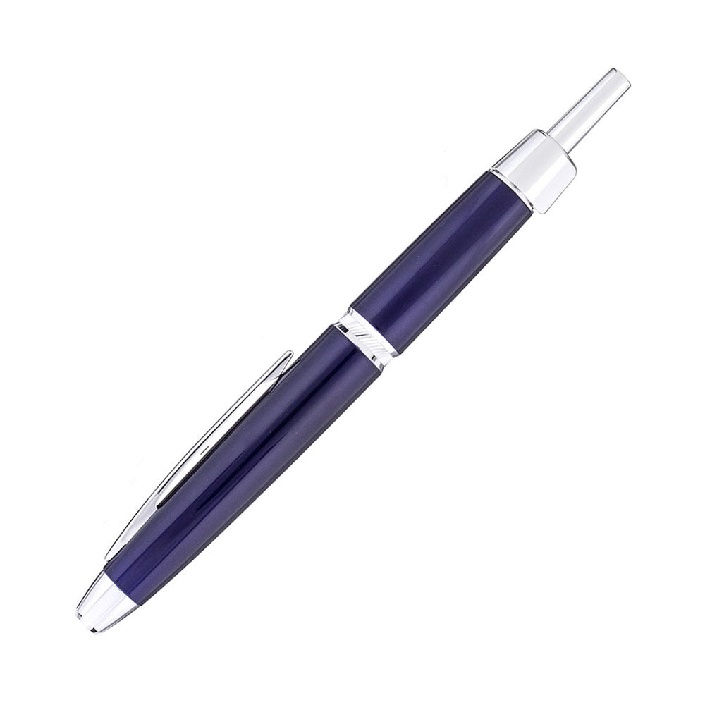 Pilot Capless LS Luxury Rhodium Silver Trim Fountain Pen – 18Kt Gold Rhodium-Plated Nib