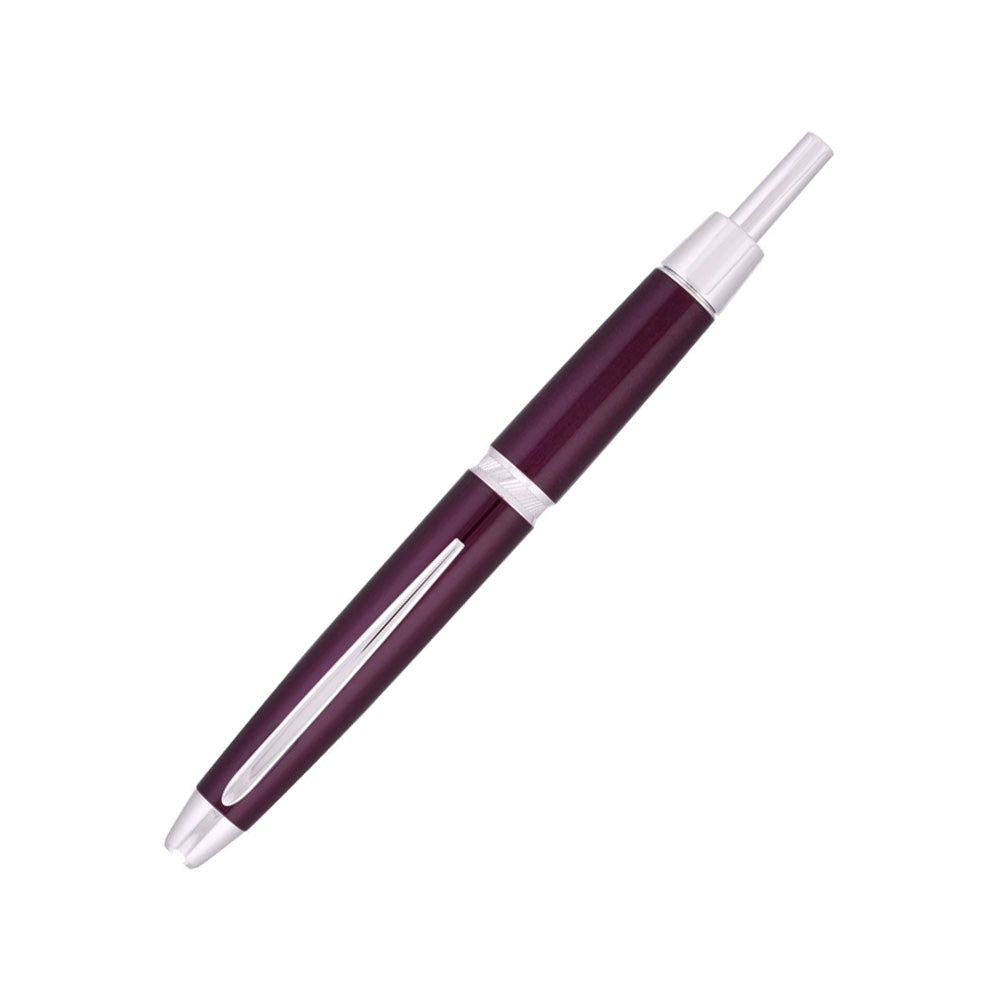 Pilot Capless LS Luxury Rhodium Silver Trim Fountain Pen – 18Kt Gold Rhodium-Plated Nib
