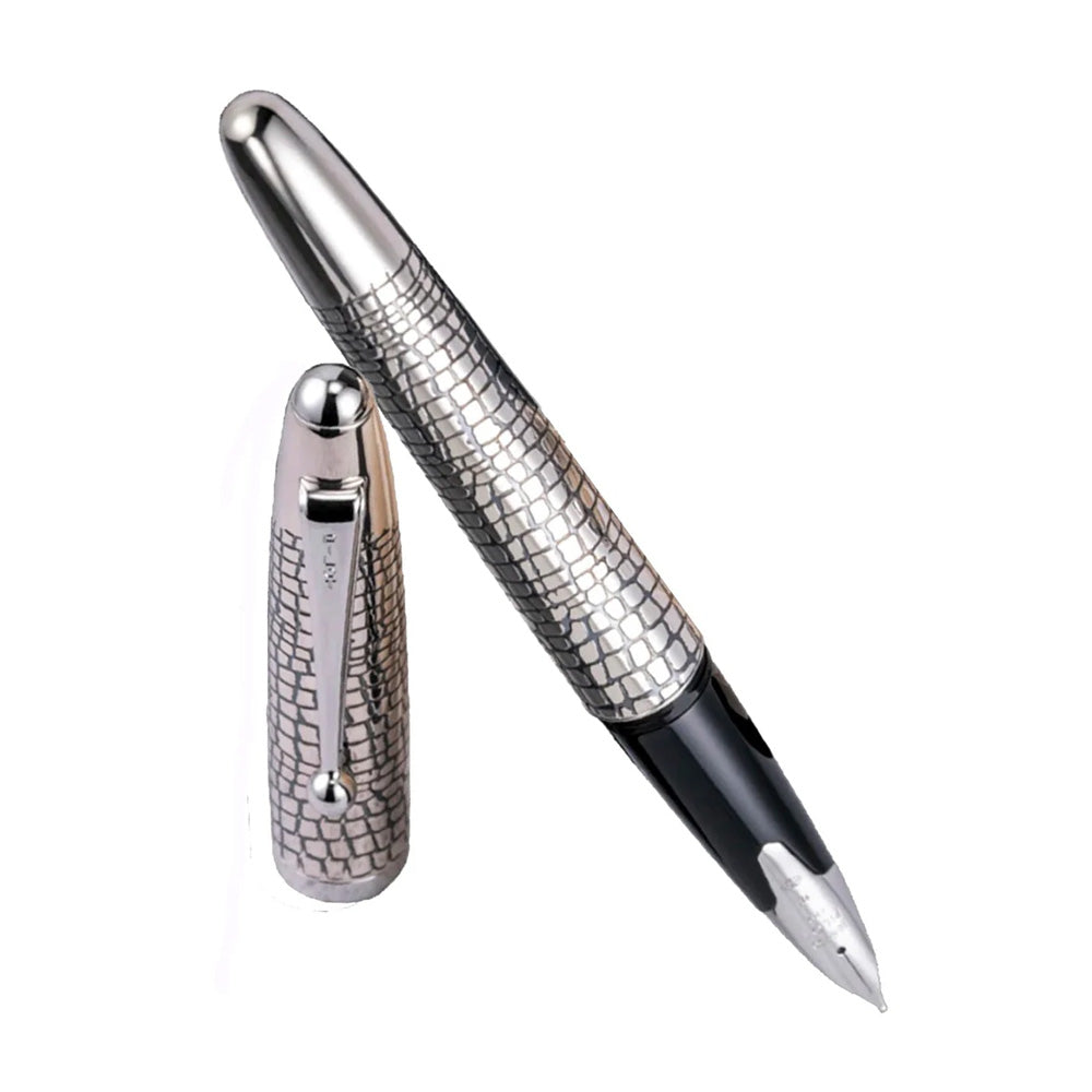 Pilot Silvern Ishidatamu with Silver Trim Fountain Pen – 18Kt Gold Rhodium-Plated Nib
