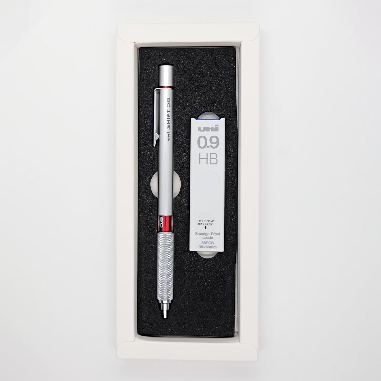 UNIBALL M9 Mechanical Pencil With 0.9 mm HB Lead Pencil Silver