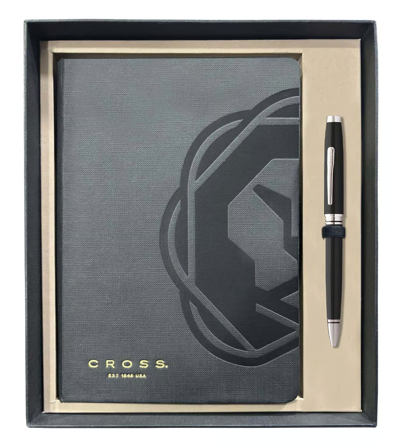 Cross Gift Set Black Coventry Lacquer Ball Point Pen and Journal