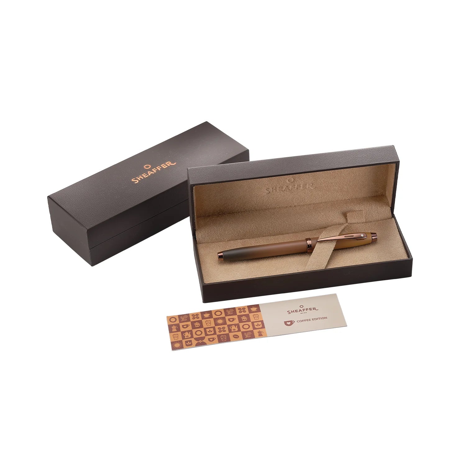 Sheaffer 100 Coffee Edition Matt Brown Fountain Pen with Regal Brown PVD Trims