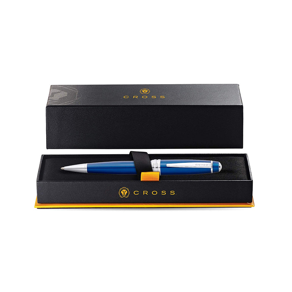 Cross Bailey Ballpoint Pen Blue Lacquer with Chrome Trim