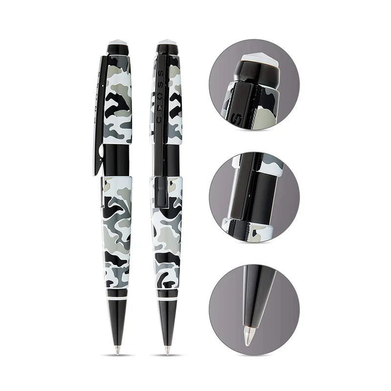 Cross Edge Black and White Camo Gel Rollerball Pen