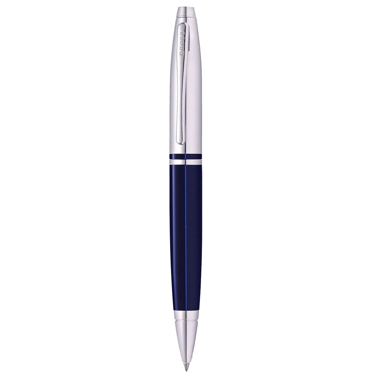 Cross Calais Ballpoint Pen Chrome & Blue Lacquer