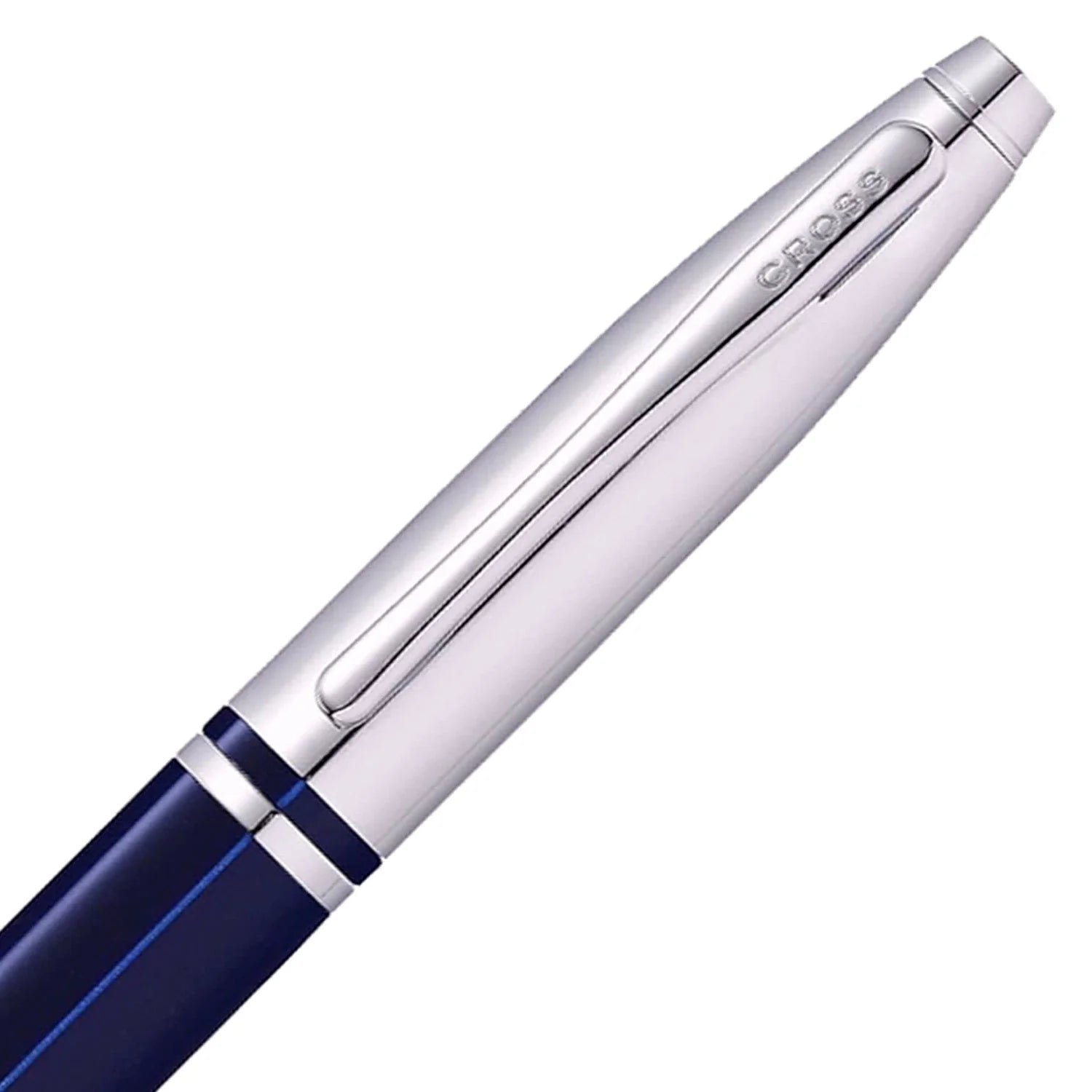 Cross Calais Ballpoint Pen Chrome & Blue Lacquer
