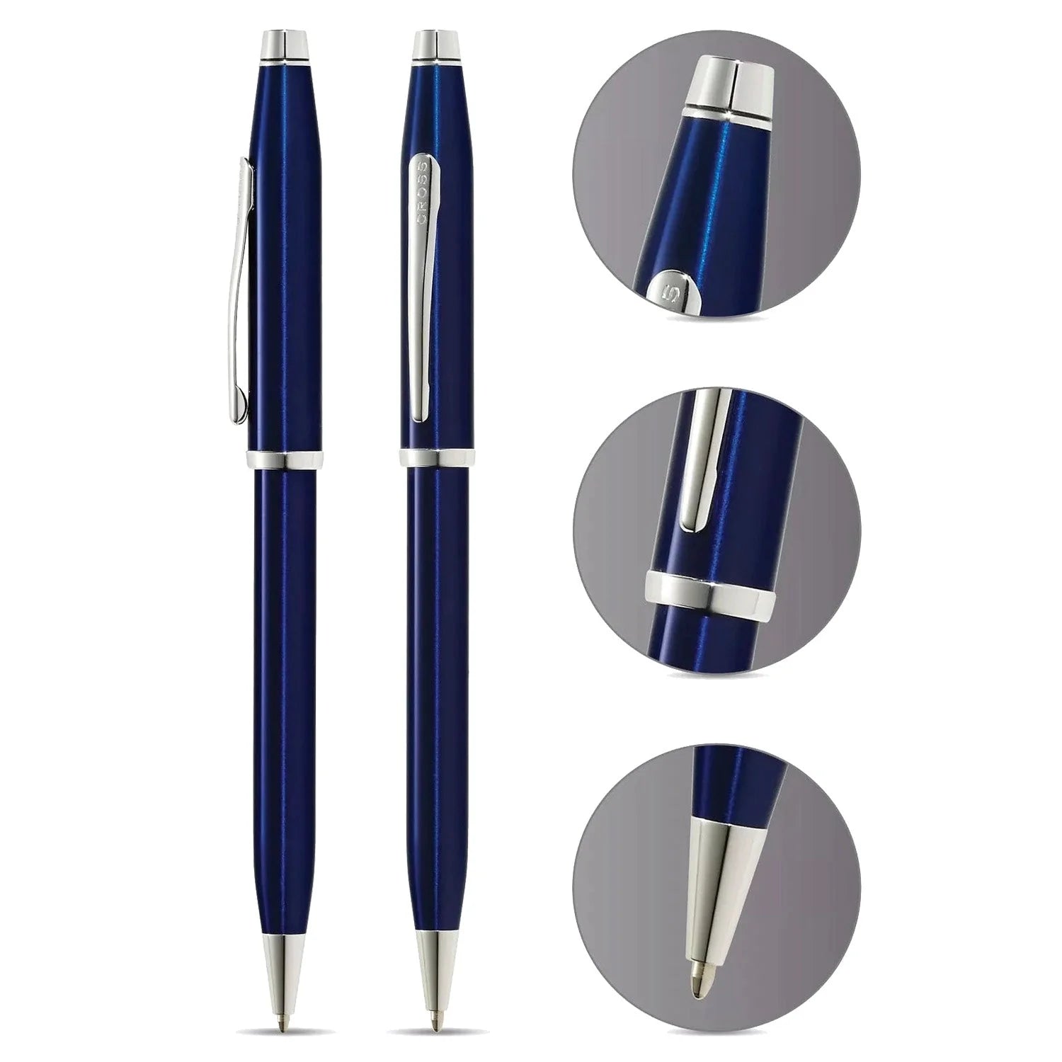 Cross Century II Ballpoint Pen Blue Lacquer with Rose Chrome Trim