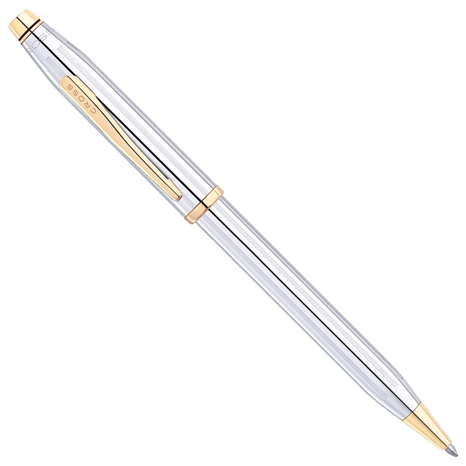Cross Century II Ballpoint Pen Medalist Chrome with Gold Trim